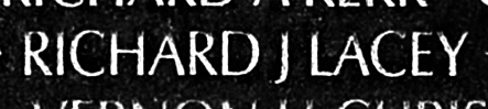 Lacey's name engraved in the Wall